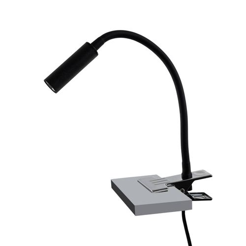 Klemmleuchte Lagos, schwarz, Metall, 30 cm, Leselampe, G9