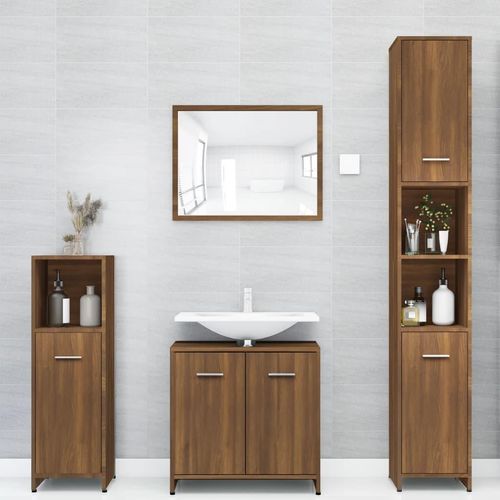 Badezimmerschrank Braun Eichen-Optik 30X30X183,5 Cm