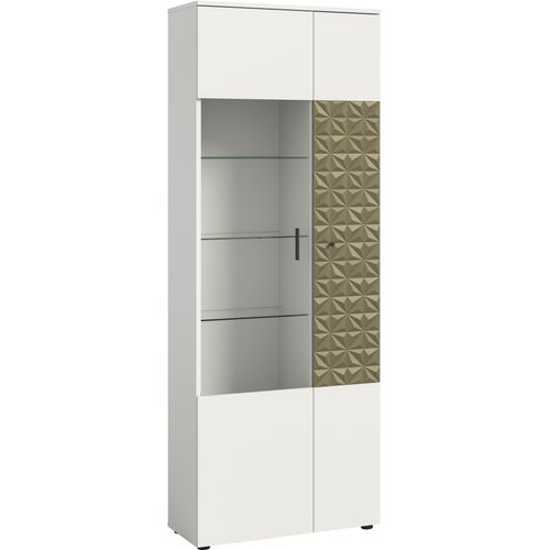 INOSIGN Vitrine »Vicenza, Höhe 195 cm, Ornamentabsetzung, 2 Türen, 9 Fächer«, 3 Glaseinlegeböden, Vitrinenschrank, Schrank, Hochschrank, Wohnschrank