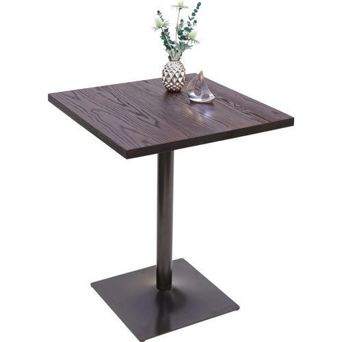 Bistrotisch HWC-H10, Bartisch Thekentisch, Industrial Gastronomie Ulme Holz MVG- 76x60x60cm dunkelbraun