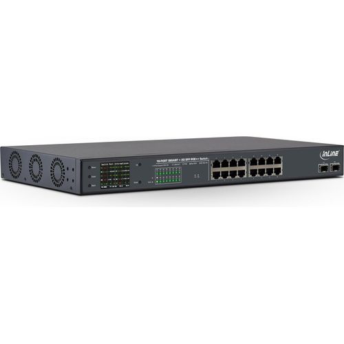 InLine® PoE++ Gigabit Netzwerk Switch 16 Port, 1GBit/s, 2xSFP, 48,30cm (19