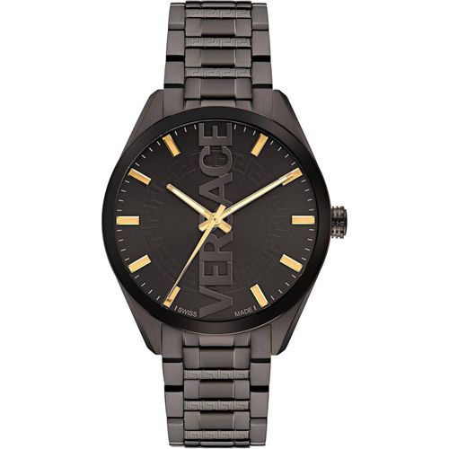 Versace VE3H00522 V-Vertical schwarz grau Edelstahl Armband Uhr Herren NEU