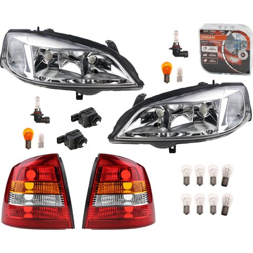 Johns, Scheinwerfer Heckleuchten L R Osram Night Breaker Laser passend für Opel Astra G 1216110 1216539 1216157 09117303 09199903 93175368 6207044 528
