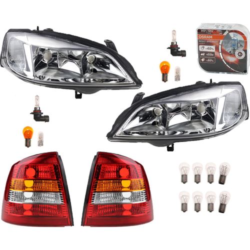 Johns, Scheinwerfer Heckleuchten L R Osram Night Breaker Laser passend für Opel Astra G 1216110 1216539 1216157 09117303 09199903 93175368 1216156 121