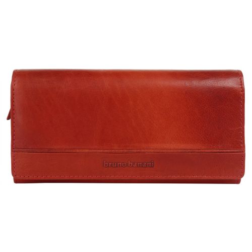 Geldbörse BRUNO BANANI, rot, Leder, unifarben, leicht glänzend, casual, Kleinlederwaren, echt Leder