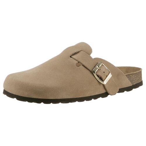 Clog ANISTON SHOES, Damen, Gr. 39, beige, Veloursleder, unifarben, klassisch, Schuhe Clog Schlappen, Hausschuh, Sommerschuh, mit ergonomischem Fußbett - NEUE KOLLEKTION