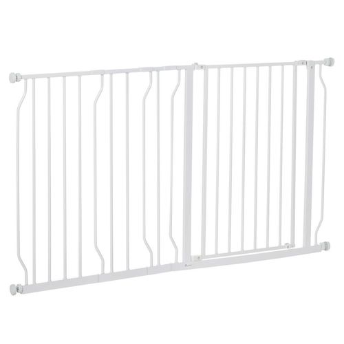 Hunde Türschutzgitter Treppenschutzgitter, 75-145 cm Hunde Türgitter Weiß