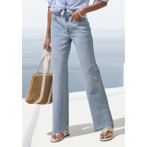 LASCANA Weite Jeans blau Gr. 44 für Damen. Figurumspielend. Nachhaltig.