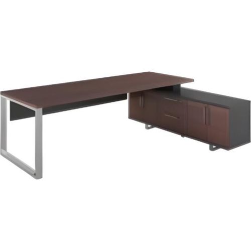 Designer Eckschreibtisch braun schwarz Luxus Büroarbeitsplatz Modern