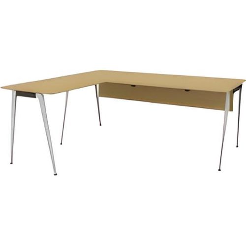 Moderner Eckschreibtisch beige Luxus-Büromöbel Holz Arbeitsplatzmöbel