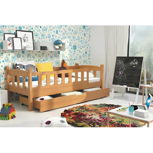 KINDERBETT Bett mit Bettkasten und Rausfallschutz JUGENDBETT Massivholz BETTEN