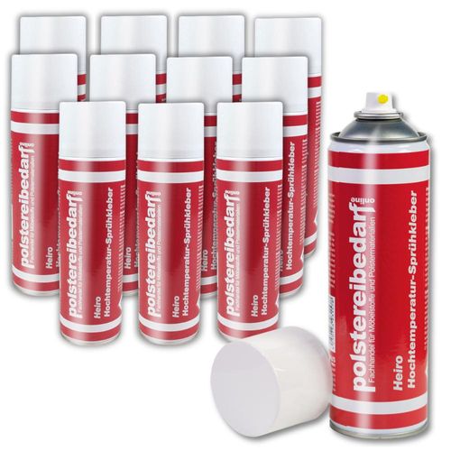 12 Dosen Heiro Hochtemperatur Sprühkleber Rot 500 ml