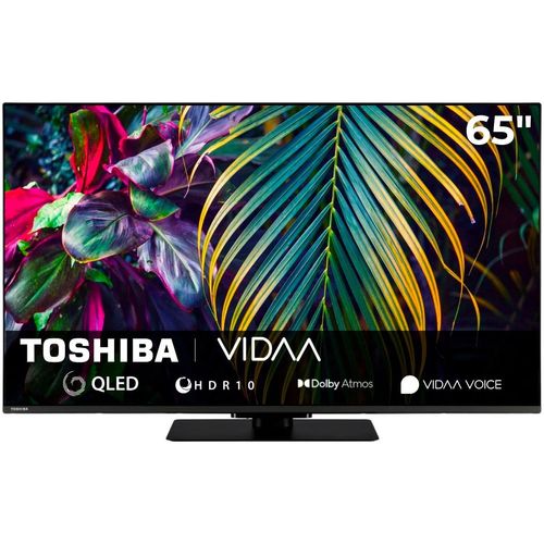 TOSHIBA QLED-Fernseher "65QV3F63DA", E (A-G), schwarz, 65, Fernseher