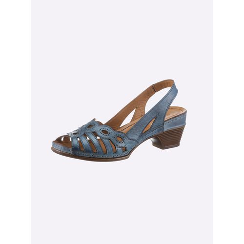 Sandale GEMINI, Damen, Gr. 39, blau (royalblau), Glattleder, sportlich, Schuhe