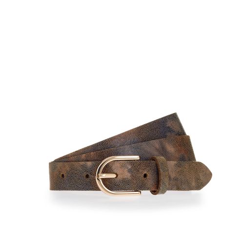 Ledergürtel TAMARIS, Damen, Gr. 95, light blau, taupe, Rindsleder, mehrfarbig, modisch,elegant, Gürtel, Glänzende Schließe, 2,5 cm breit