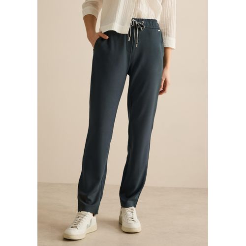 Stoffhose CECIL, Damen, Gr. L, Länge 28, slate khaki, Stoff, 70% Viskose, 25% Polyamid, 5% Elasthan, unifarben, casual, comfort fit normal, Hosen, Middle Waist