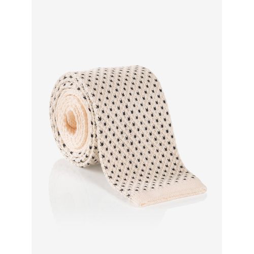 Krawatte CINQUE, Damen, beige hahnentritt, Strick, Baumwolle, Hahnentrittmuster, modisch, Krawatten, mit feinem Hahnentrittstrickmuster
