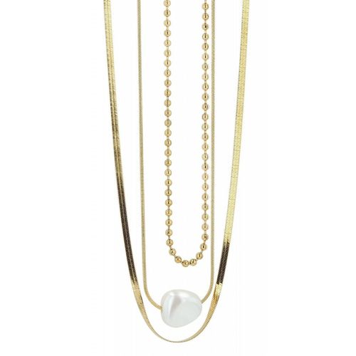 Kette mit Anhänger ADELIA´S, gold, perle, Halsketten, Damen, unbekannt, Edelstahl