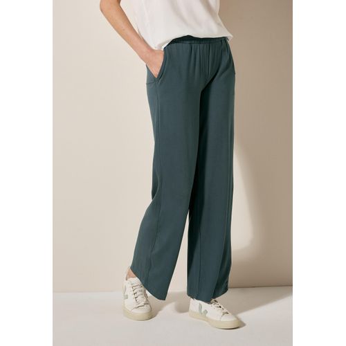 Stoffhose CECIL, Damen, Gr. M, Länge 28, slate khaki, Stoff, 95% Viskose, 5% Elasthan, unifarben, casual, loose fit lang, Hosen, mit seitlichen Einschubtaschen
