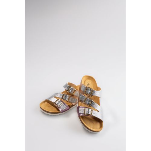 Pantolette ANISTON SHOES, Damen, Gr. 39, silber, rose, metallic, Lederimitat, metallic, modisch, Schuhe, Sommerschuh, Strandschuh, Urlaubschuh, Metallic - NEUE KOLLEKTION