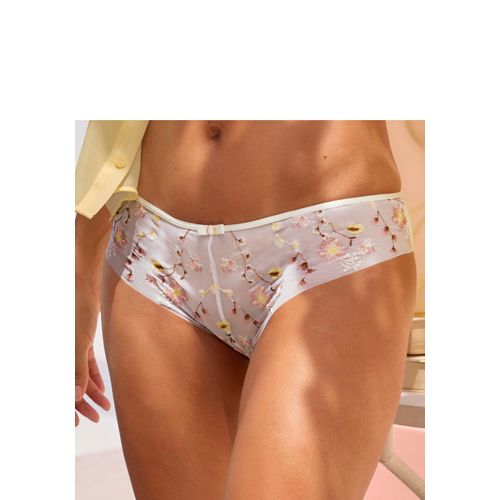Panty LASCANA, Damen, Gr. 36/38, weiß, rosenholz, Spitze, Obermaterial: 90% Polyamid, 10% Elasthan, Unterhosen, mit hübscher Blumen-Stickereispitze