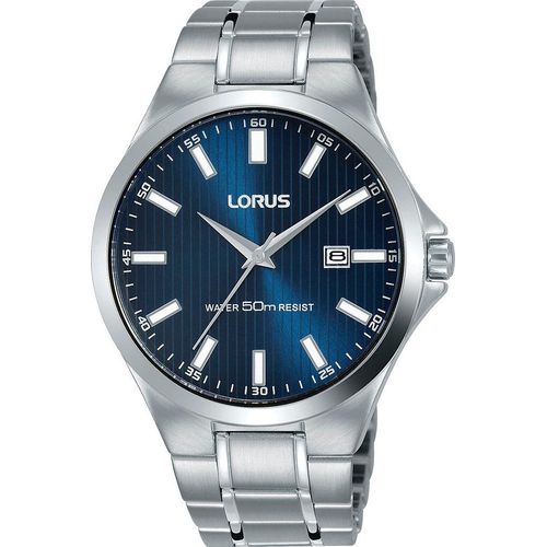Quarzuhr LORUS, silberfarben, Armbanduhren, Herren, Armbanduhr, Herrenuhr, Edelstahlarmband, analog, Datum