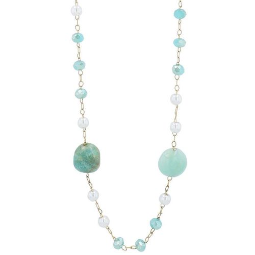 Kette mit Anhänger ADELIA´S, gold, perle, Halsketten, Damen, unbekannt, Edelstahl