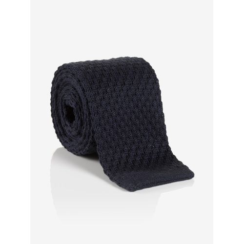 Krawatte CINQUE, Damen, marineblau uni, Strick, Baumwolle, unifarben, modisch, Krawatten, mit stilvoller Maschenstruktur