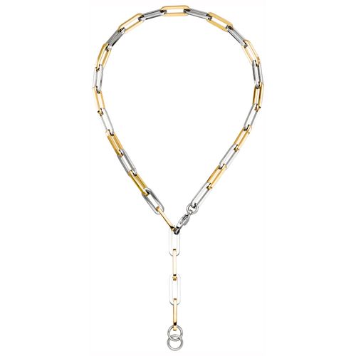 Kette mit Anhänger JOBO, gold (goldfarben), Halsketten, Damen, Edelstahl, L: 47cm, Y-Collier Edelstahl goldfarben beschichtet 48 cm
