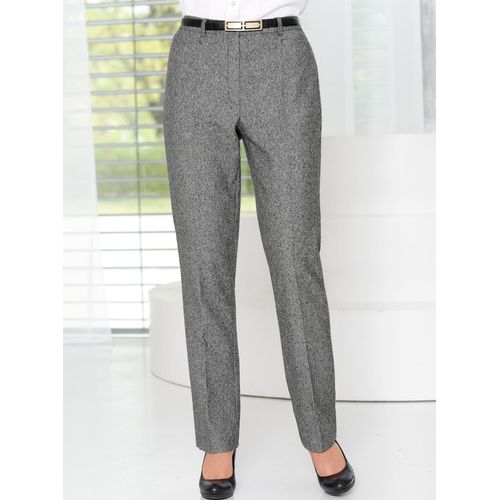 Bügelfaltenhose COME ON, Damen, Gr. 245, Extrakurzgrößen, schwarz-weiß (schwarz, weiß fil a fil), 49% Wolle, 29% Polyester, 20% Baumwolle, 2% Elasthan, gemustert, mehrfarbig, lang, Hosen