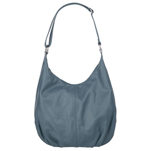 Shopper CLUTY, Damen, Gr. B/H/T: 31cm x 28cm x 7cm onesize, blau, Leder, leicht glänzend, unifarben, Taschen, echt Leder, Made in Italy