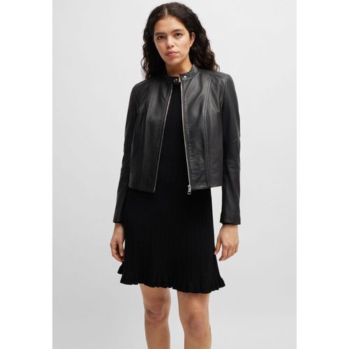 BOSS ORANGE Lederjacke »Saleste Premium Damenmode«, mit Stehkragen