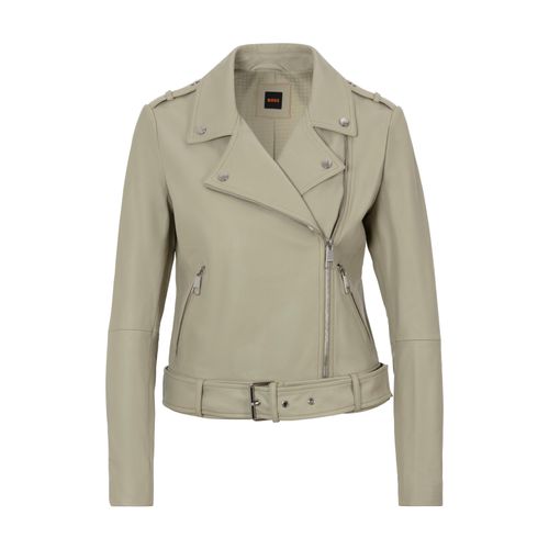 BOSS ORANGE Lederjacke »Sameli Premium Damenmode«, mit Ziergürtel