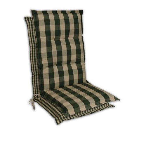 Xxxl Sesselauflage , Grün, Beige , Textil , Karo , Füllung: Schaumstoff, Vlies , 50x9x120 cm , Made in Germany , Outdoor-Kissen, Gartenstuhlauflagen