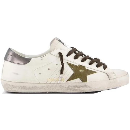 Golden Goose Low-Top Sneaker - Heren Super-Star Sneaker Wit/Groen - Gr. 46 (EU) - in Weiß - für Damen Image