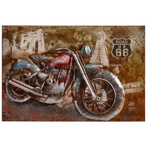 Monee Metallbild , Mehrfarbig , Metall , Fahrzeuge , rechteckig , 60x40 cm , handgemalt, 3D-Effekt , Bilder und Zubehör, Wandbilder, Metallbilder