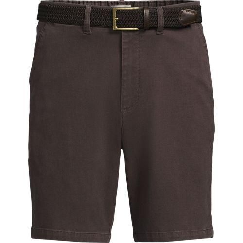 Chino-Shorts mit Textur und Gürtel, Herren,  Braun, Baumwolle/Lyocell (Viskose)/Baumwoll-Mischung, by Lands' End