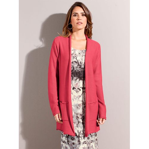 Strickjacke AMBRIA, Damen, Gr. 44, rot, 100% Polyacryl, unifarben, figurumspielend, Langarm, Strickjacken