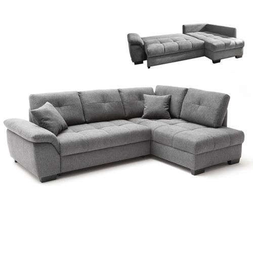 Ecksofa - anthrazit - Boxspringaufbau - Dauerschläfer