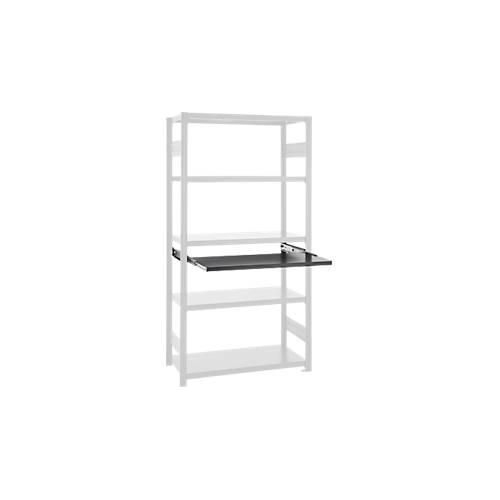 Auszugboden für ORDO Business Regalsysteme, Teleskopschienen-Vollauszug, höhenverstellbar, B 1000 x T 600 mm, Tragkraft 60 kg, tiefschwarz RAL 9005