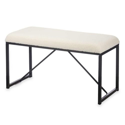 Bank Gift Decor TR23063-1 Weiß Metall Stoff 81 x 42 x 38 cm