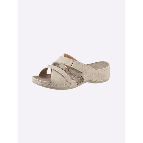 Pantolette CASUAL LOOKS, Damen, Gr. 38, beige, Lederimitat, Schuhe