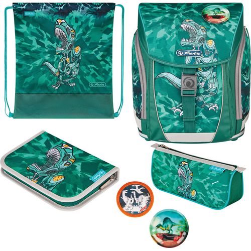 herlitz Schulranzen-Set FiloLight Plus Heavy Metal Kunstfaser grün