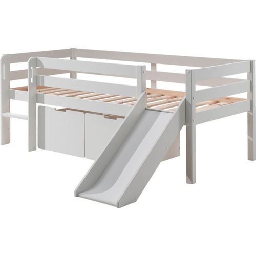 Kojenbett mit Rutsche Karolina 208x175x83 Massivholz Weiß