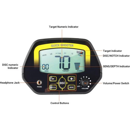 Outdoor-Metallsucher Unterirdischer Metalldetektor LCD Schatzsucher Handheld Goldgräber Jäger Empfindlichkeit Einstellbare Kerbe & Disc-Modi