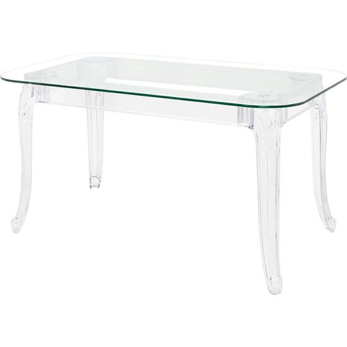 Tisch KING 160 transparent – Polycarbonat, gehärtetes Glas