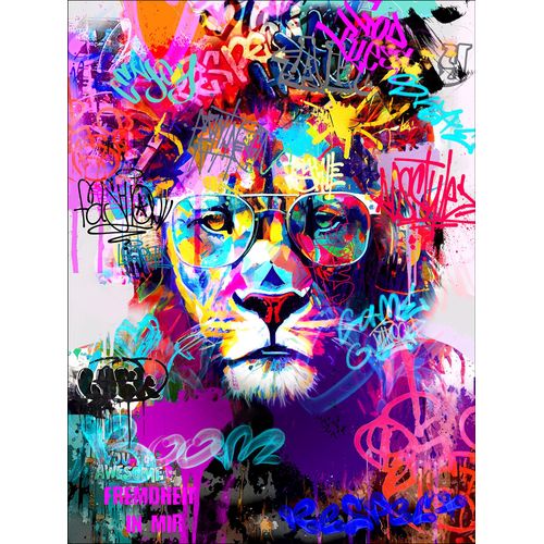 Glasbild GRAFFITI LION