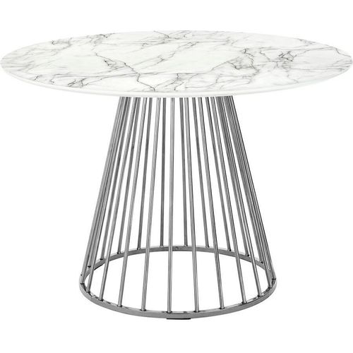 Tisch GLAM MARBLE 110 – MDF, verchromtes Gestell