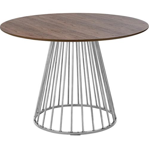 Tisch GLAM WALNUT 110 – Nussbaumfurnier, verchromtes Gestell