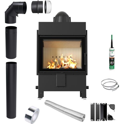 Kamineinsatz KRATKI LUCY 12kW Ø200 Schließung Montageset
